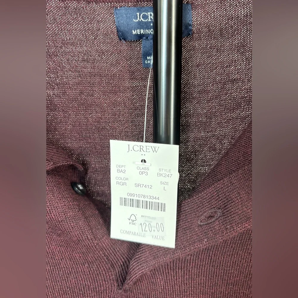 J.Crew Merino wool-blend sweater-polo Rust Grape